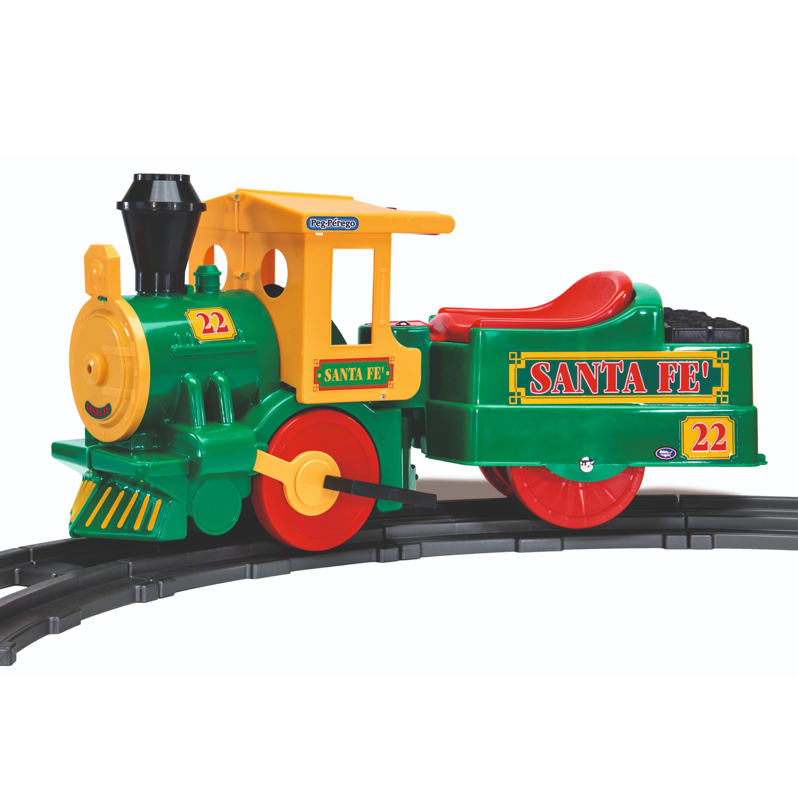 peg-perego-santa-f-train-elektrischer-aufsitz-zug-mit-12-kurvenschienen image 1