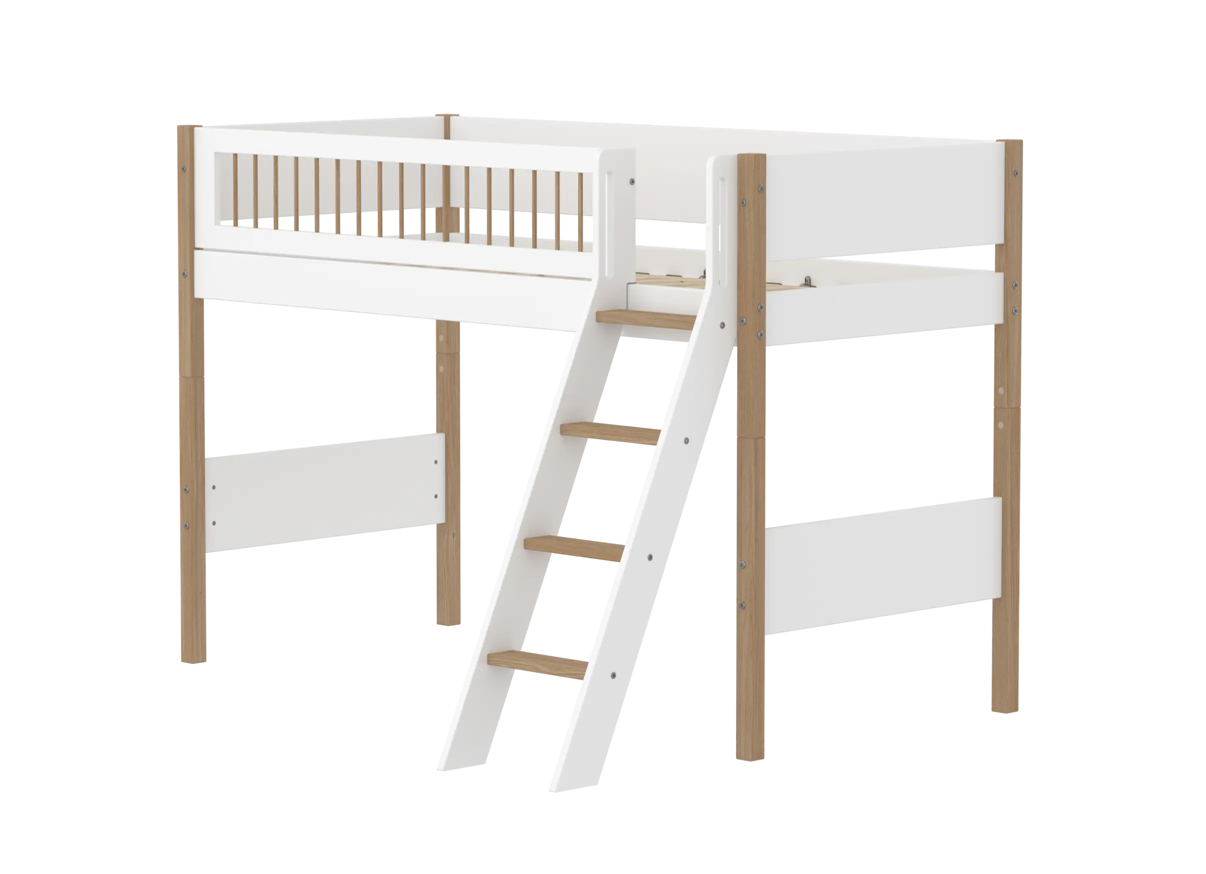 flexa-nor-hochbett-143-cm-mittelhoch-mit-schr-gleiter-und-absturzsicherung-90x20 image 1
