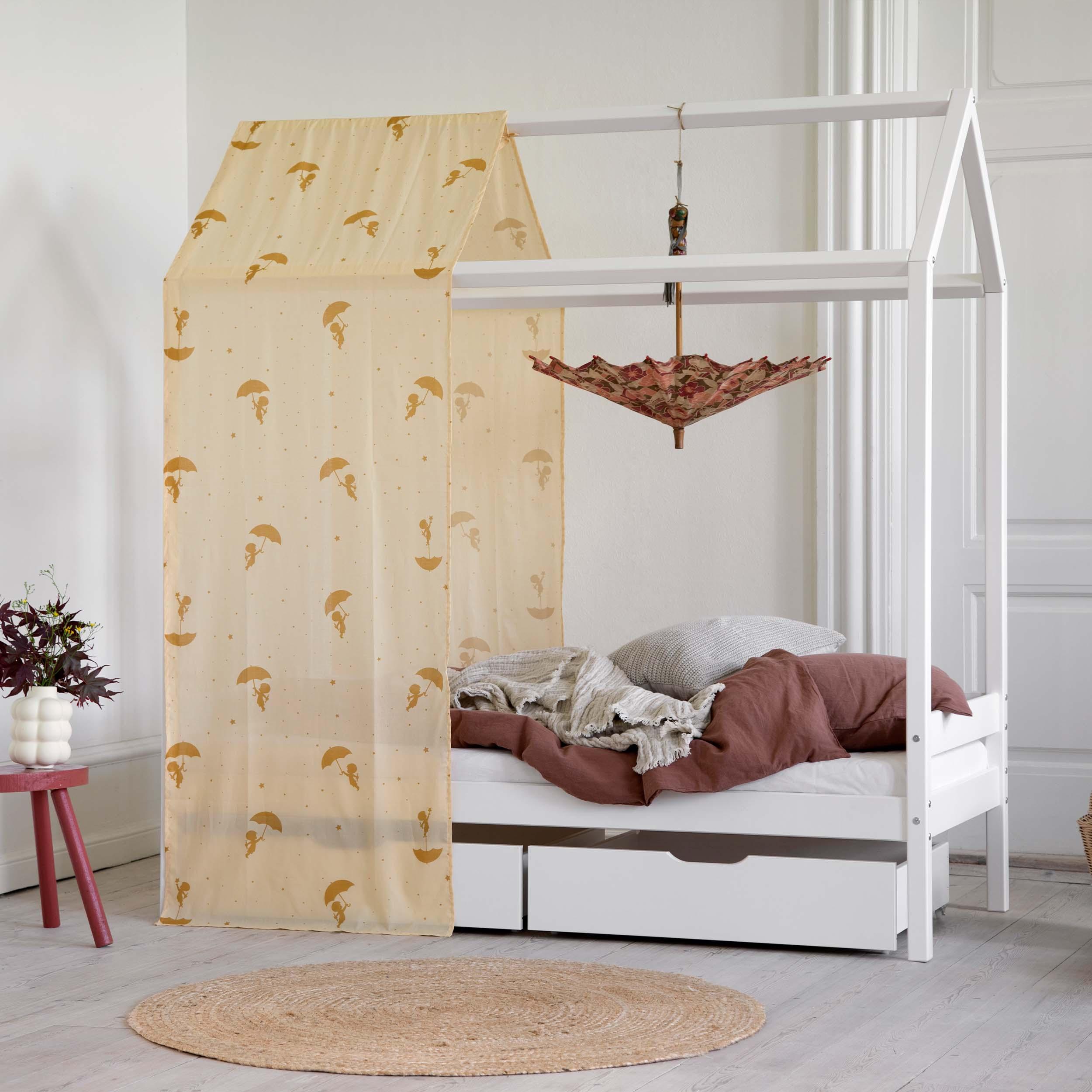 hoppekids-ole-lukoie-bettvorhang-f-r-hausbett-gelb image 2