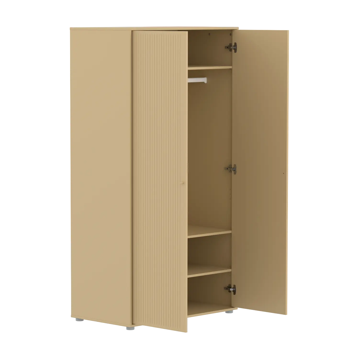 flexa-saga-kleiderschrank-2-t-ren-mit-rillen-metallf-e-oat image 4