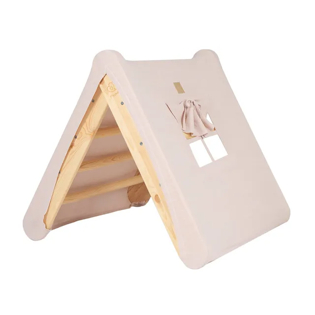meowbaby-haus-mit-faltbarer-kinderleiter-60x61-cm-kletterhaus-aus-holz image 1