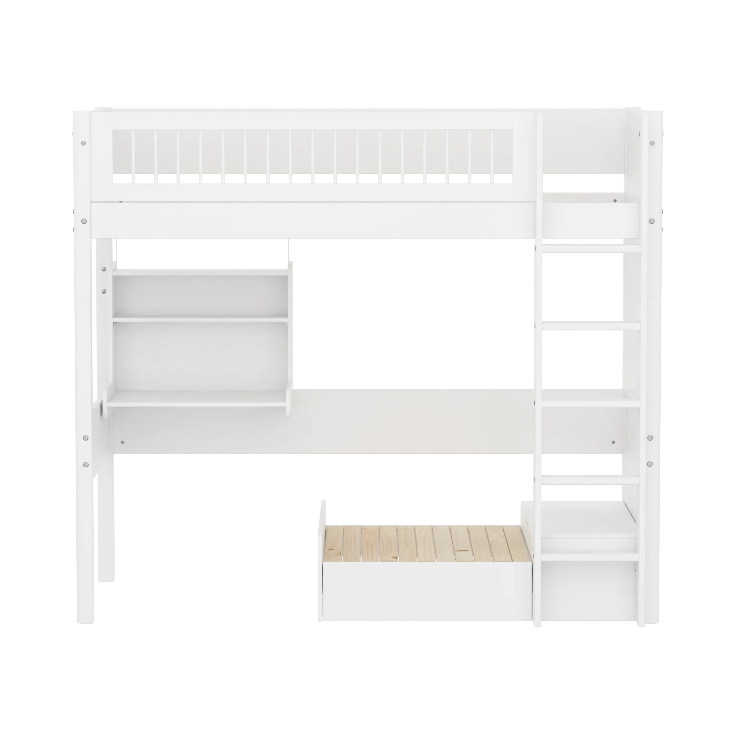 flexa-casa-hochbett-184-cm-90x200-cm-wei-mit-sofa-schreibtisch-und-leiter image 2