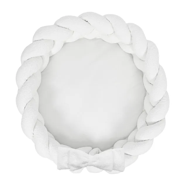 meowbaby-boucl-babynestchen-mit-geflochtener-bettschlange-rund-creme-wei image 1