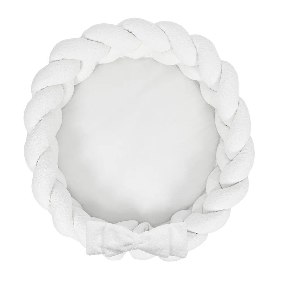 meowbaby-boucl-babynestchen-mit-geflochtener-bettschlange-rund-creme-wei image 1