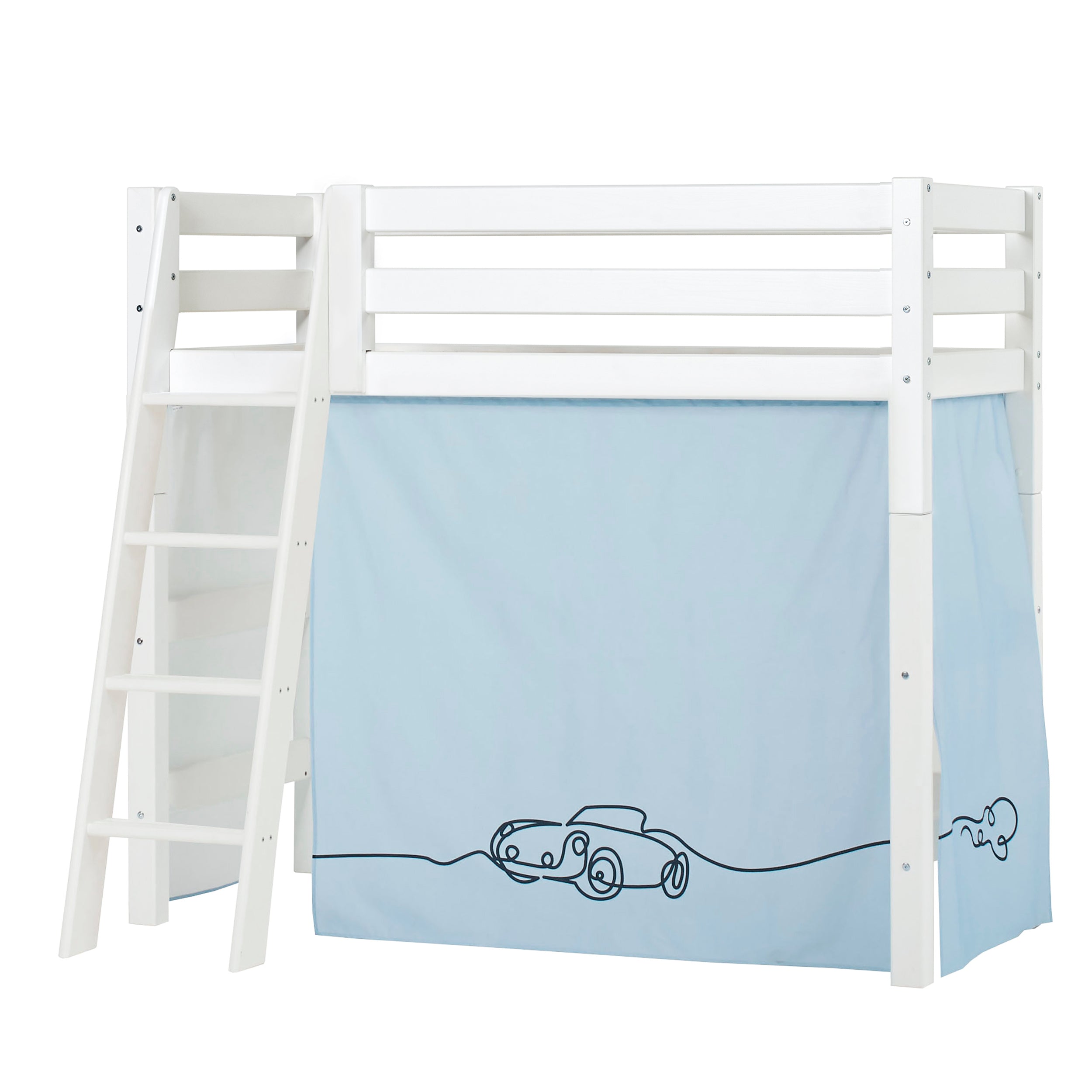 hoppekids-eco-luxury-mittelhohes-bett-mit-cars-bettvorhang image 4