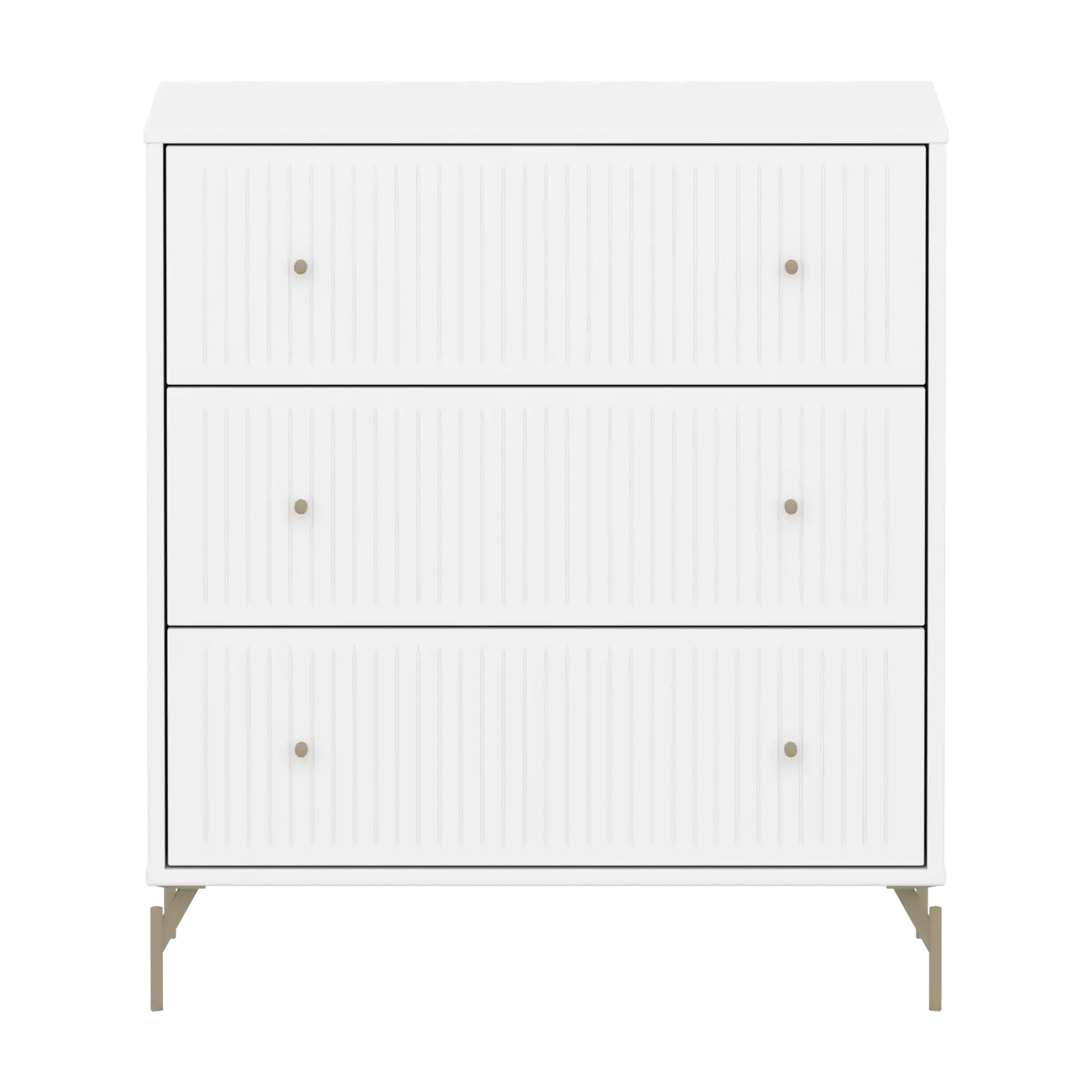 flexa-saga-kommode-3-schubladen-mit-rillen-oat-metallf-e-und-griffe-wei image 2