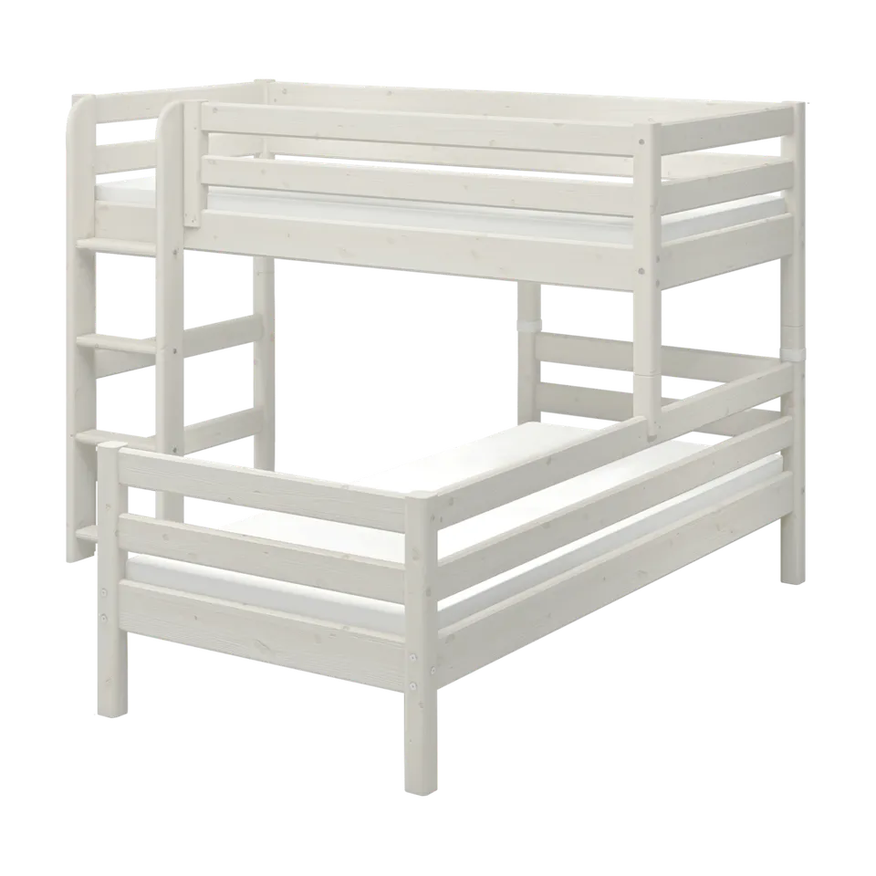 flexa-classic-etagenbett-143-cm-90x200-cm-wei-mit-leiter-und-absturzsicherung image 1