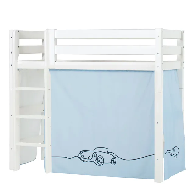 hoppekids-eco-luxury-mittelhohes-bett-mit-cars-bettvorhang image 1