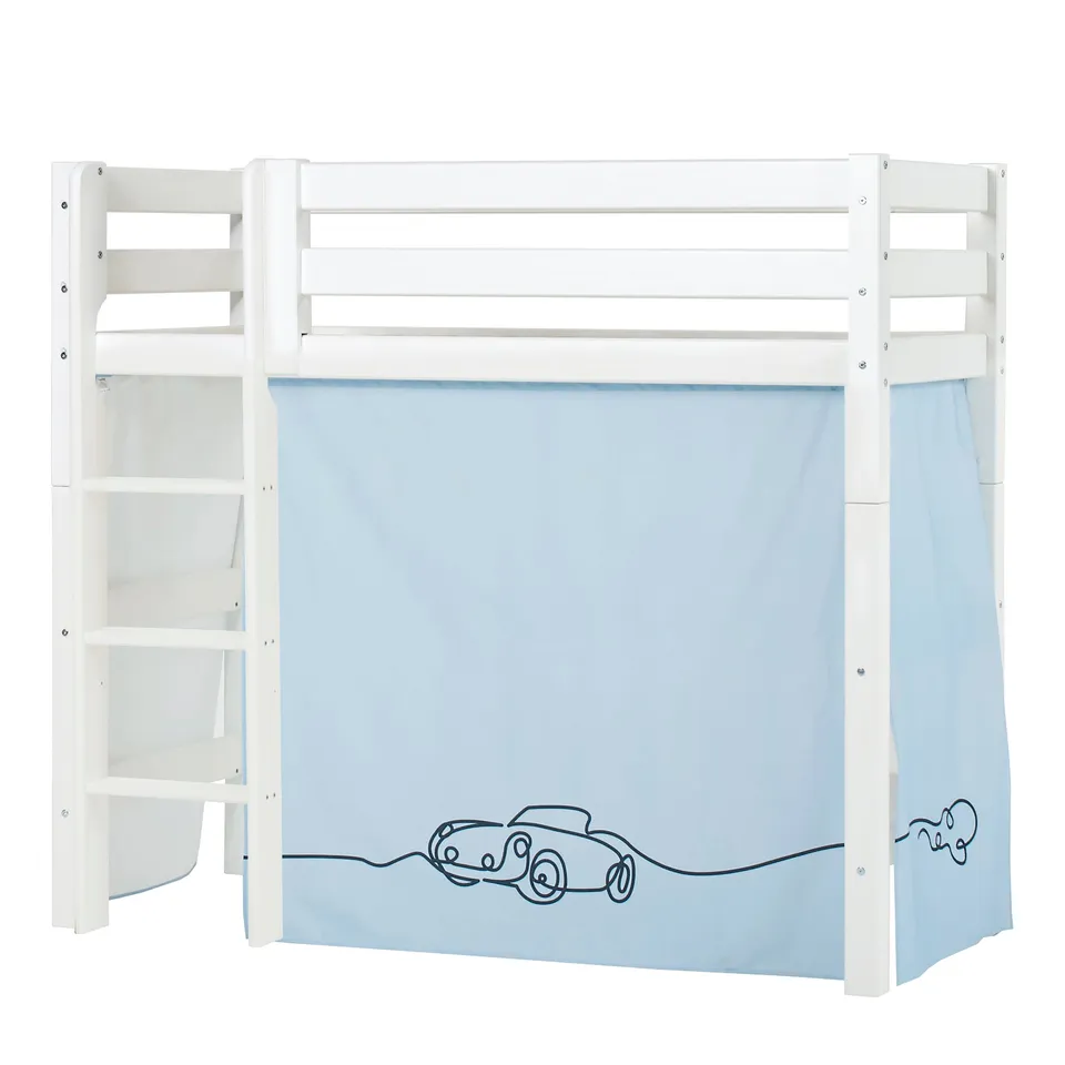 hoppekids-eco-luxury-mittelhohes-bett-mit-cars-bettvorhang image 1