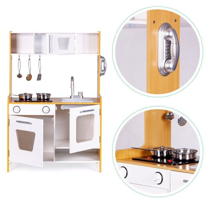 meowbaby-montessori-holzspielk-che-f-r-kinder-mit-zubeh-r-wei-mit-licht-und-soun image 8