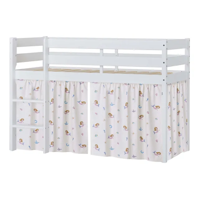 hoppekids-eco-comfort-halbhochbett-90x200-mit-mermaid-bettvorhang image 1