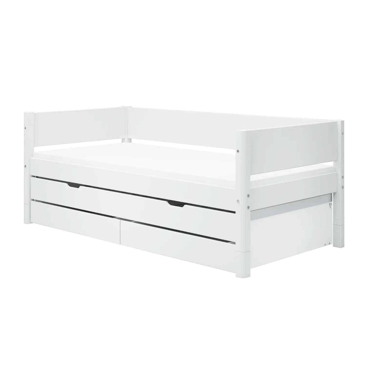 flexa-white-einzelbett-90x200-cm-mit-ausziehbett-90x190-cm-und-schubladen-wei image 1
