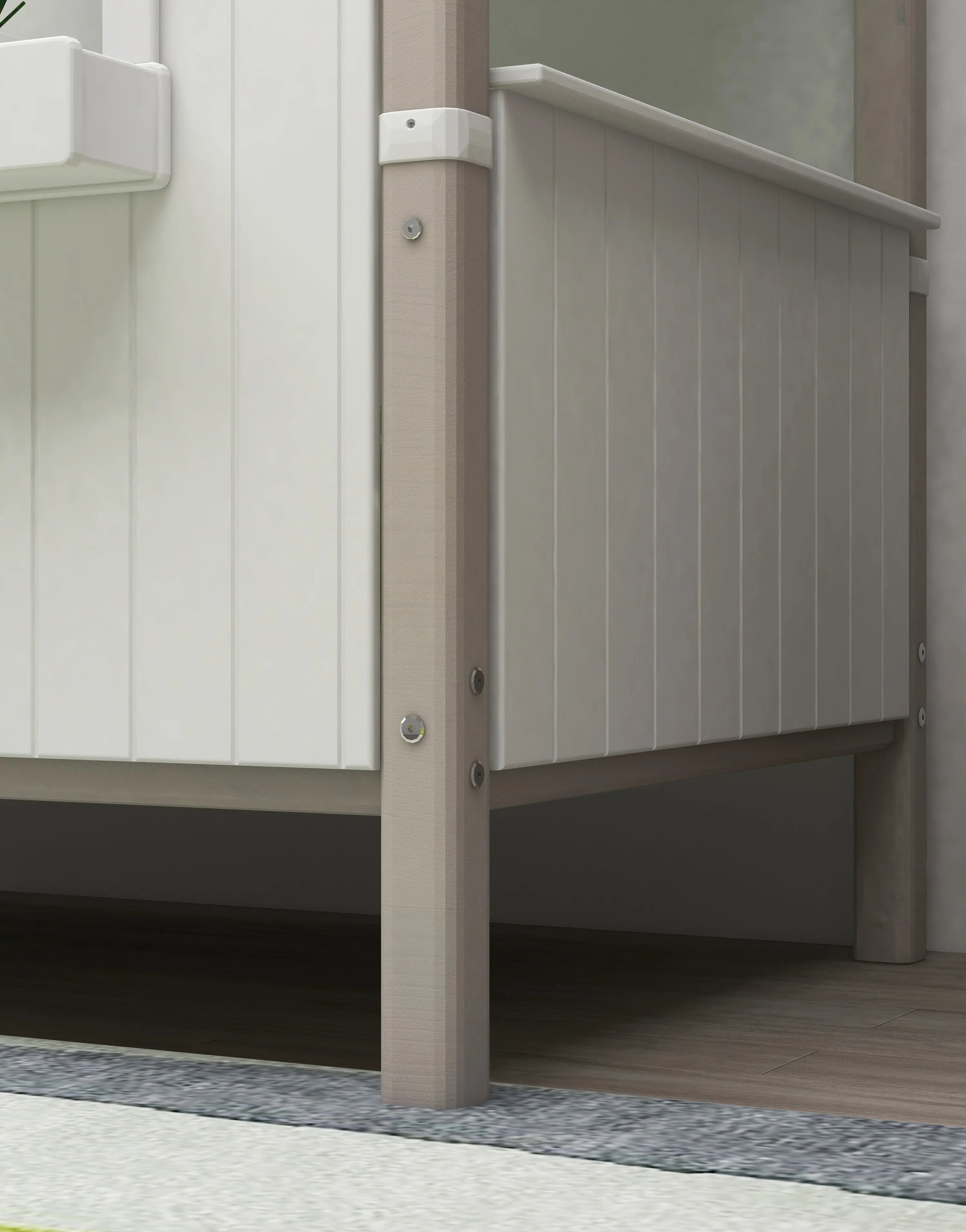 flexa-classic-spielbett-mit-1-2-haus-90x200-cm-wei-grau image 4