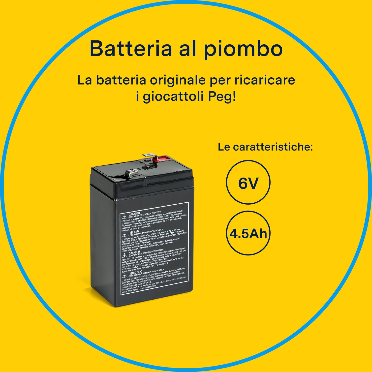 peg-perego-akku-6v-4-5ah-mit-klinkenstecker-original-ersatzakku-f-r-elektrofahrz image 2