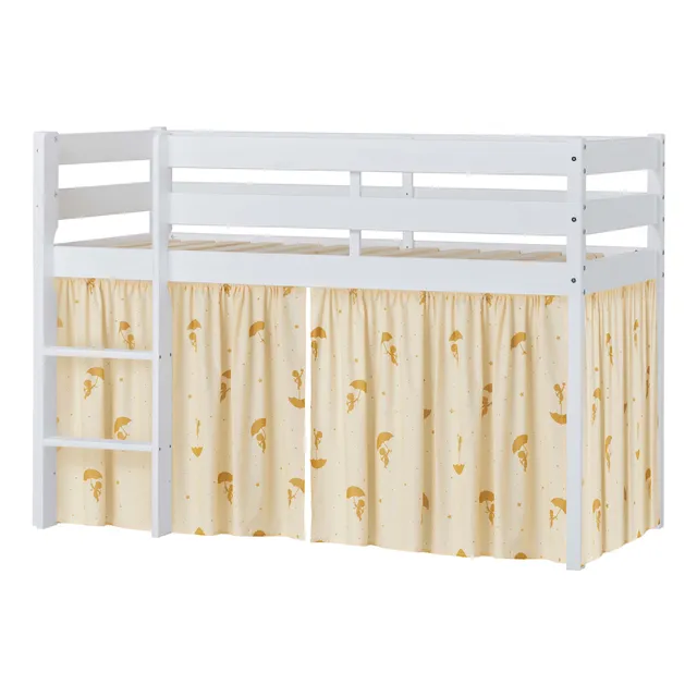 hoppekids-eco-comfort-halbhohes-bett-mit-ole-lukoie-vorhang-gelb image 1