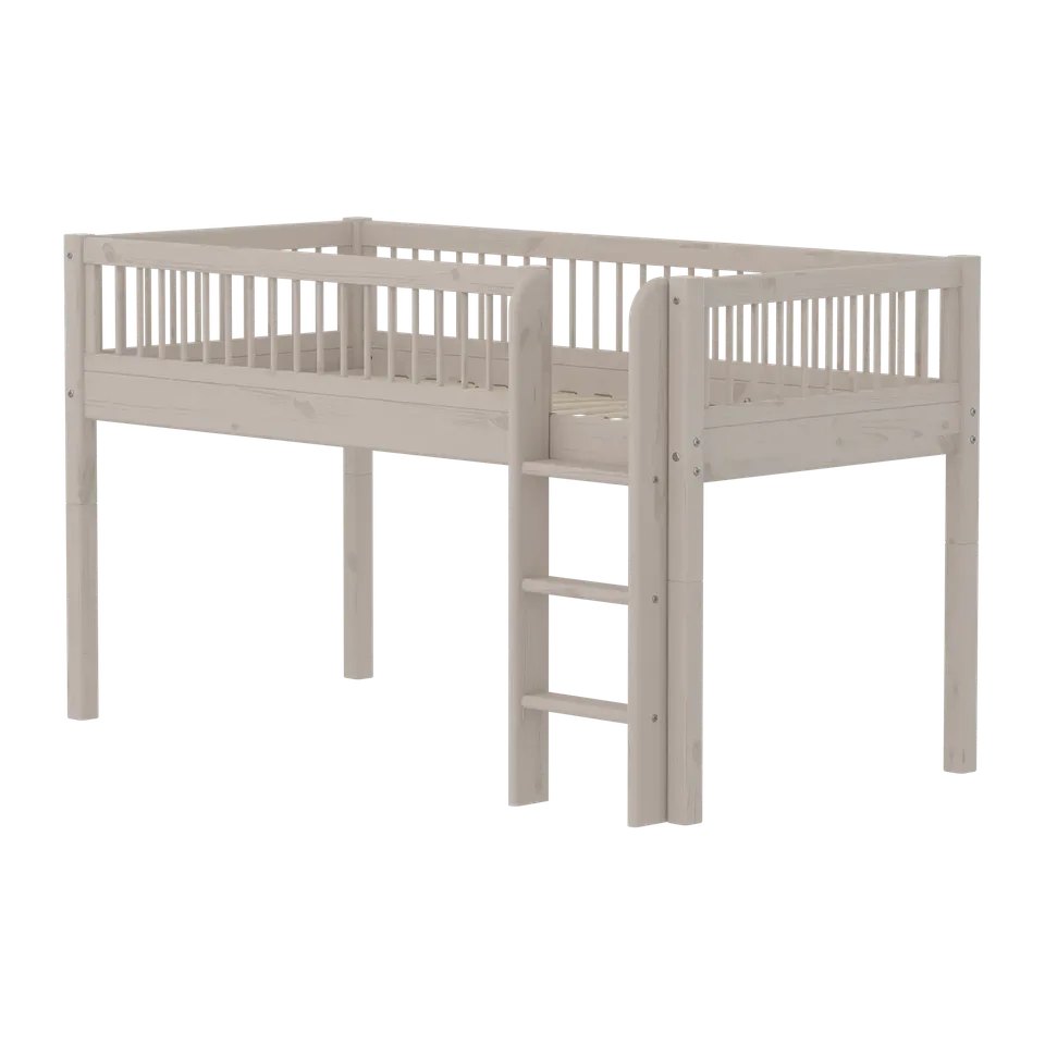 flexa-classic-hochbett-120-cm-90x200-cm-grau-mit-leiter-und-absturzsicherung image 1