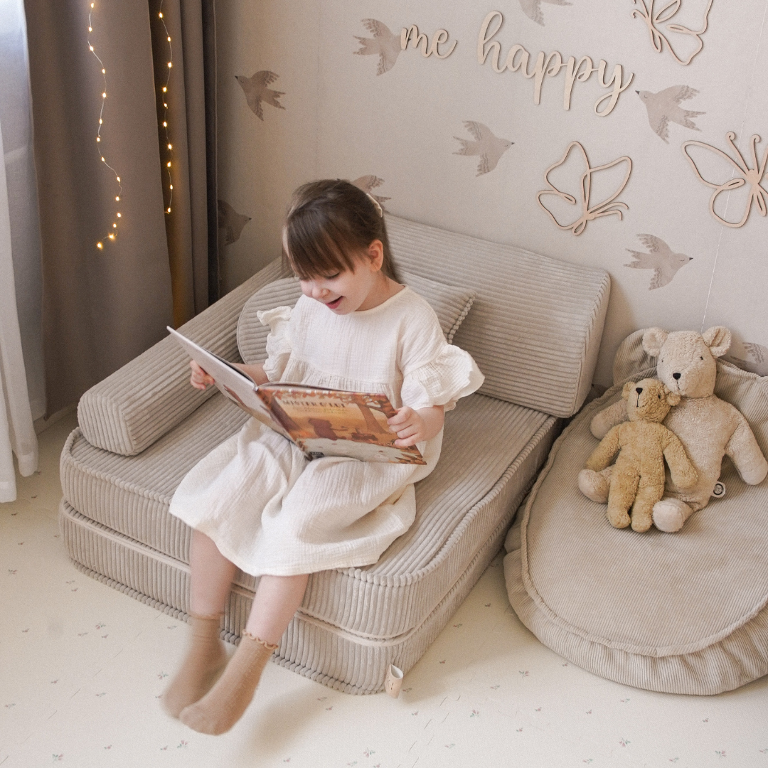 meowbaby-kindersessel-3-in-1-sthetik-cord-faltbare-kindercouch-spielmatratze-cla image 3