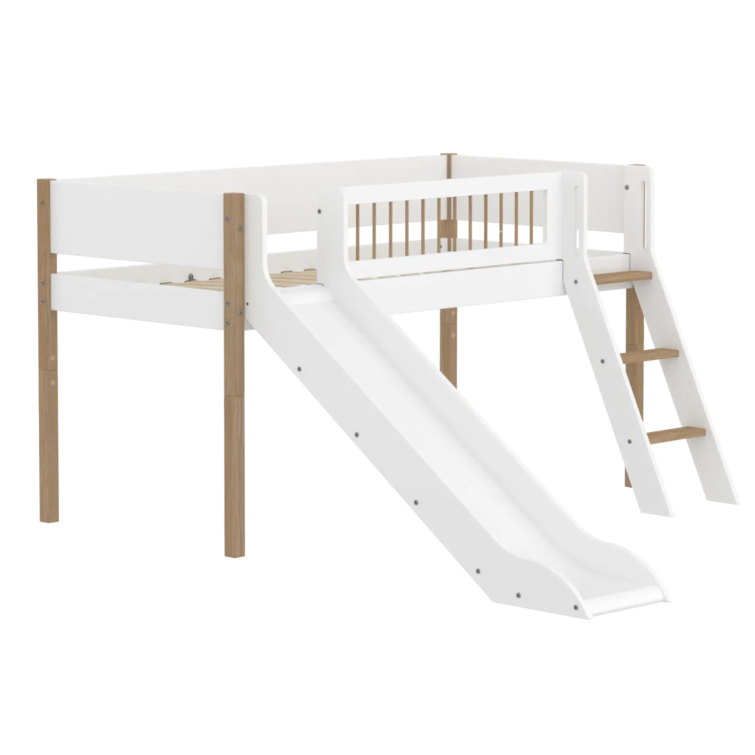 flexa-nor-spielbett-120-cm-mit-rutsche-leiter-und-absturzsicherung-90x200-cm-wei image 6