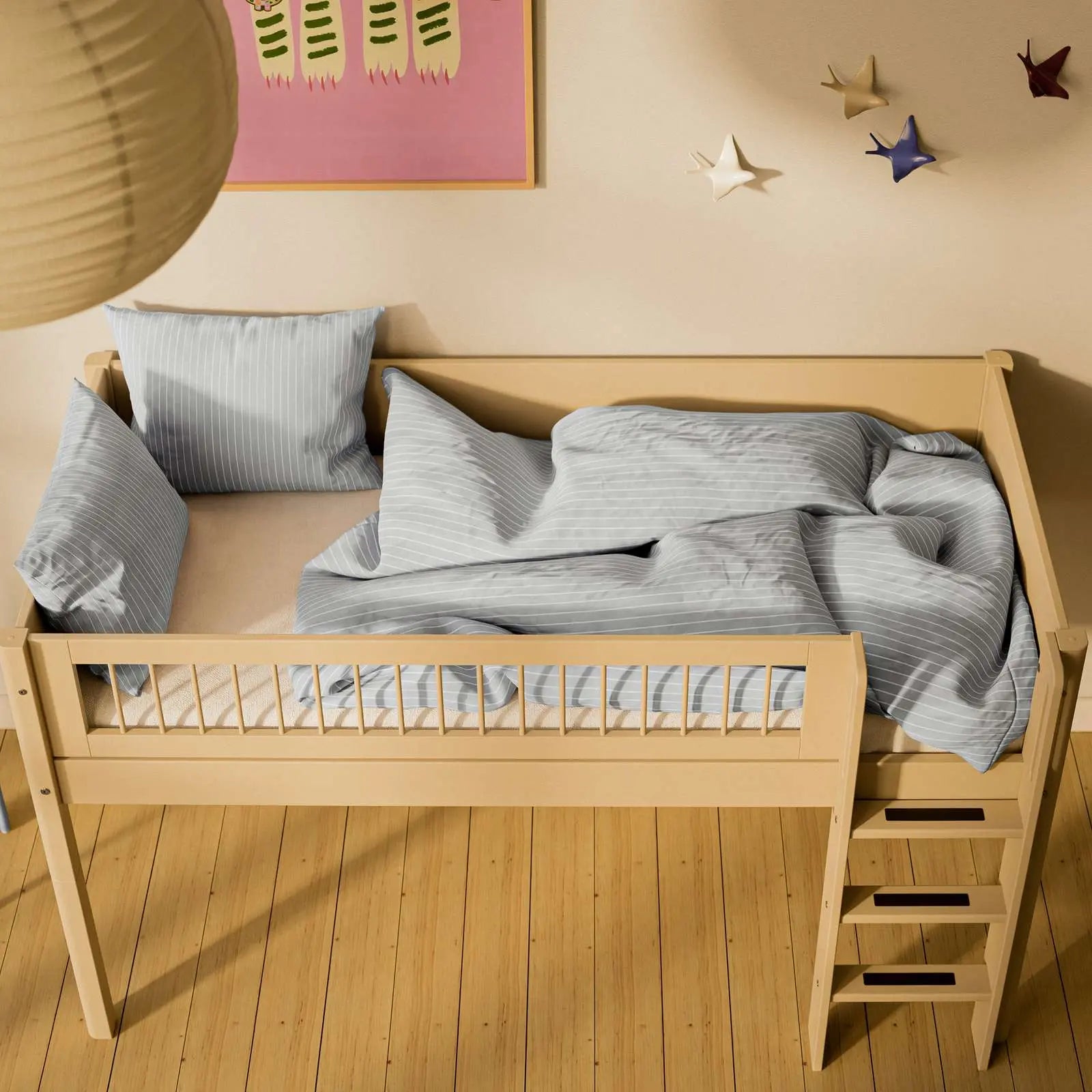 flexa-classic-halbhochbett-120-cm-mit-leiter-und-absturzsicherung-90x200-cm-sand image 5
