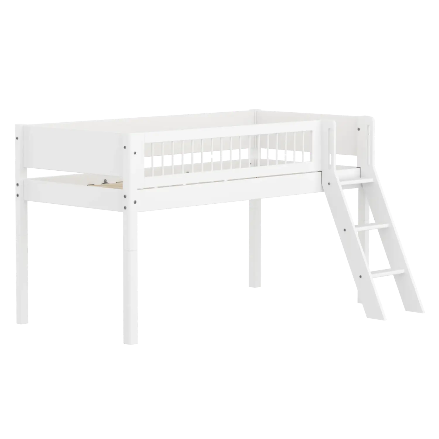 flexa-white-hochbett-120-cm-mit-leiter-und-absturzsicherung-90x200-cm-wei-2 image 3