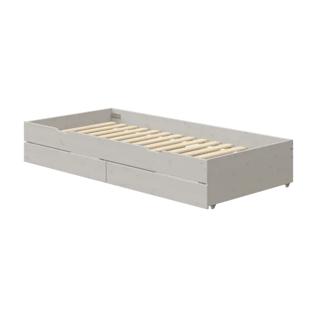 flexa-classic-ausziehbett-90x190-cm-grau-mit-schubladen-und-lattenrost image 1