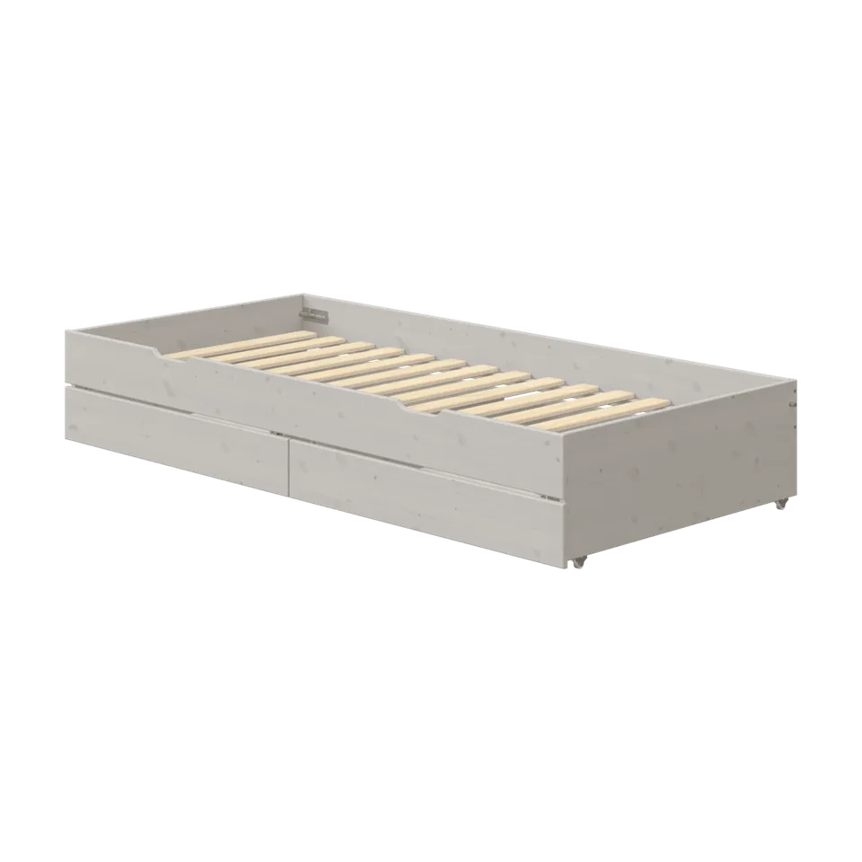 flexa-classic-ausziehbett-90x190-cm-grau-mit-schubladen-und-lattenrost image 1