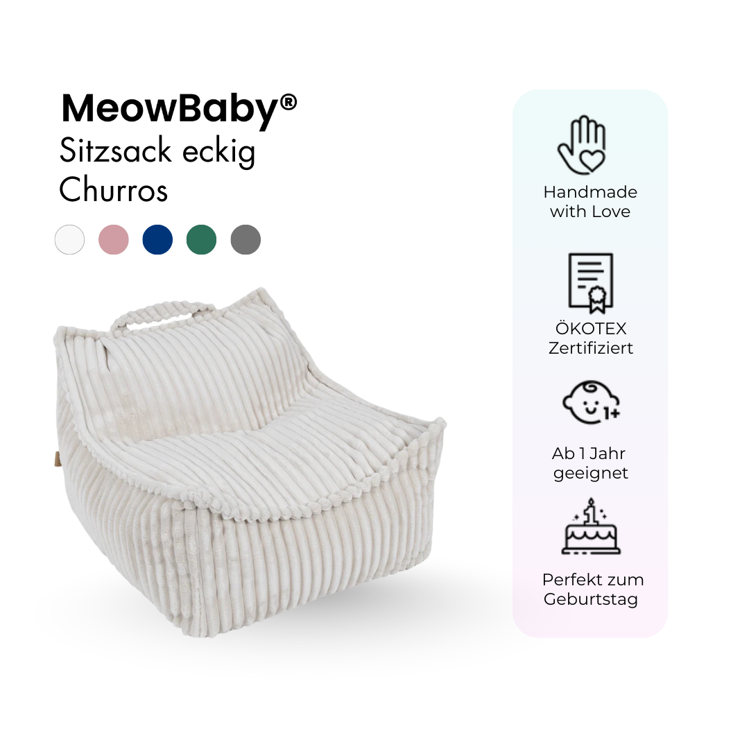 meowbaby-kinder-sitzsack-churros-eckig image 2
