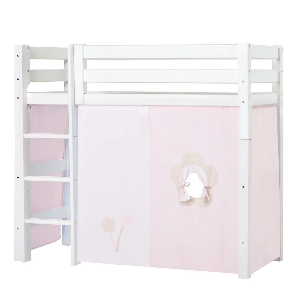 hoppekids-eco-luxury-mittelhohes-bett-90x200-mit-fairytale-flower-bettvorhang image 1