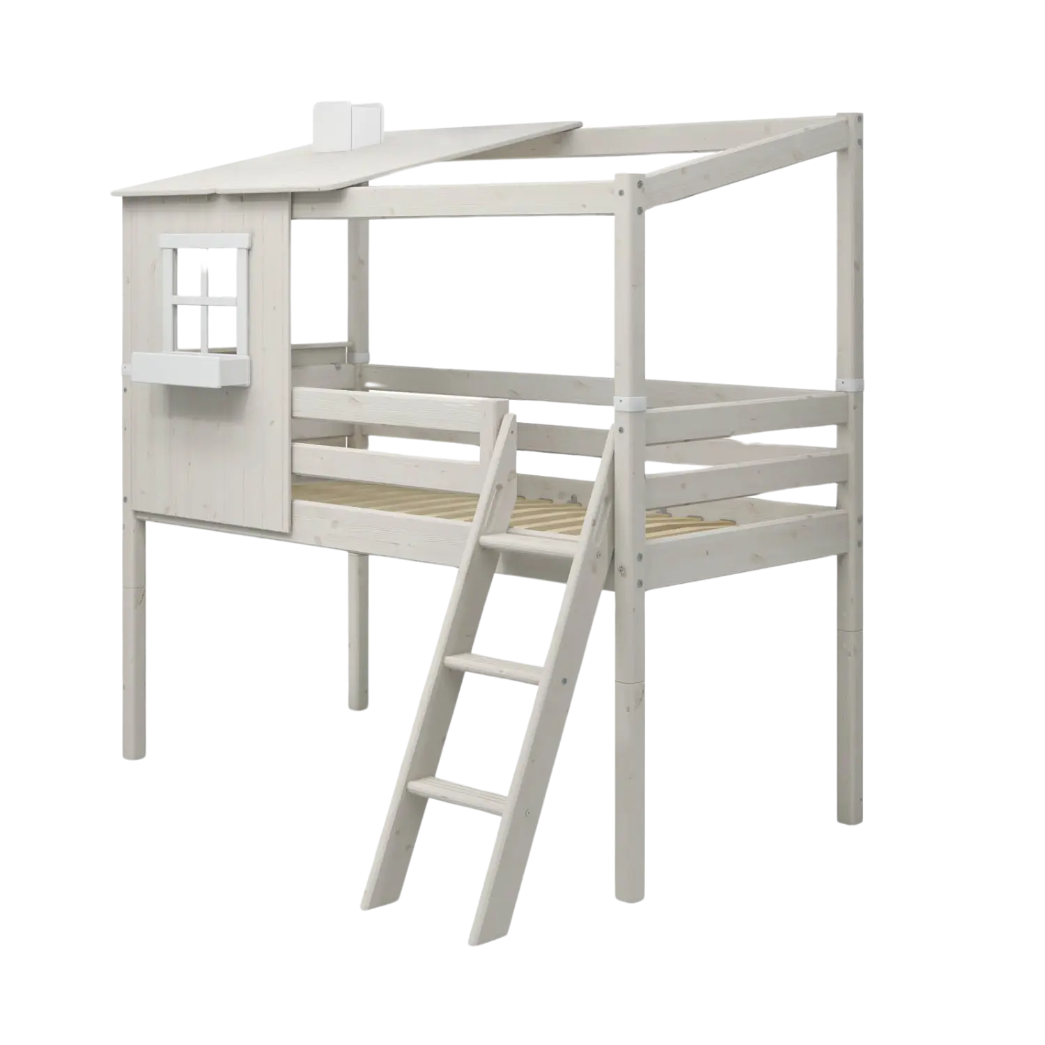 flexa-classic-spielbett-120-cm-mit-1-2-haus-90x200-cm-wei image 8