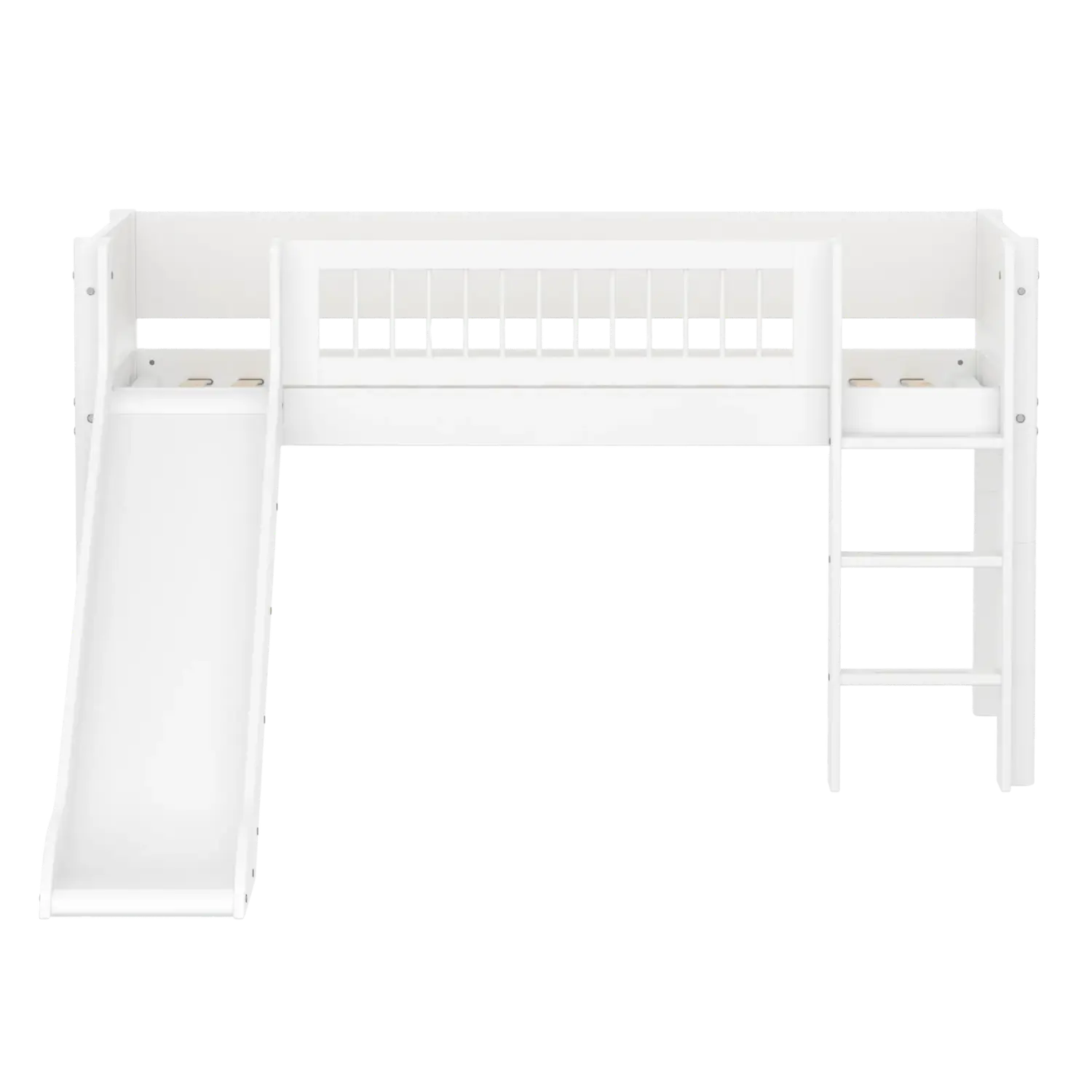 flexa-white-spielbett-120-cm-90x200-cm-wei-mit-rutsche-leiter-und-absturzsicheru-2 image 2