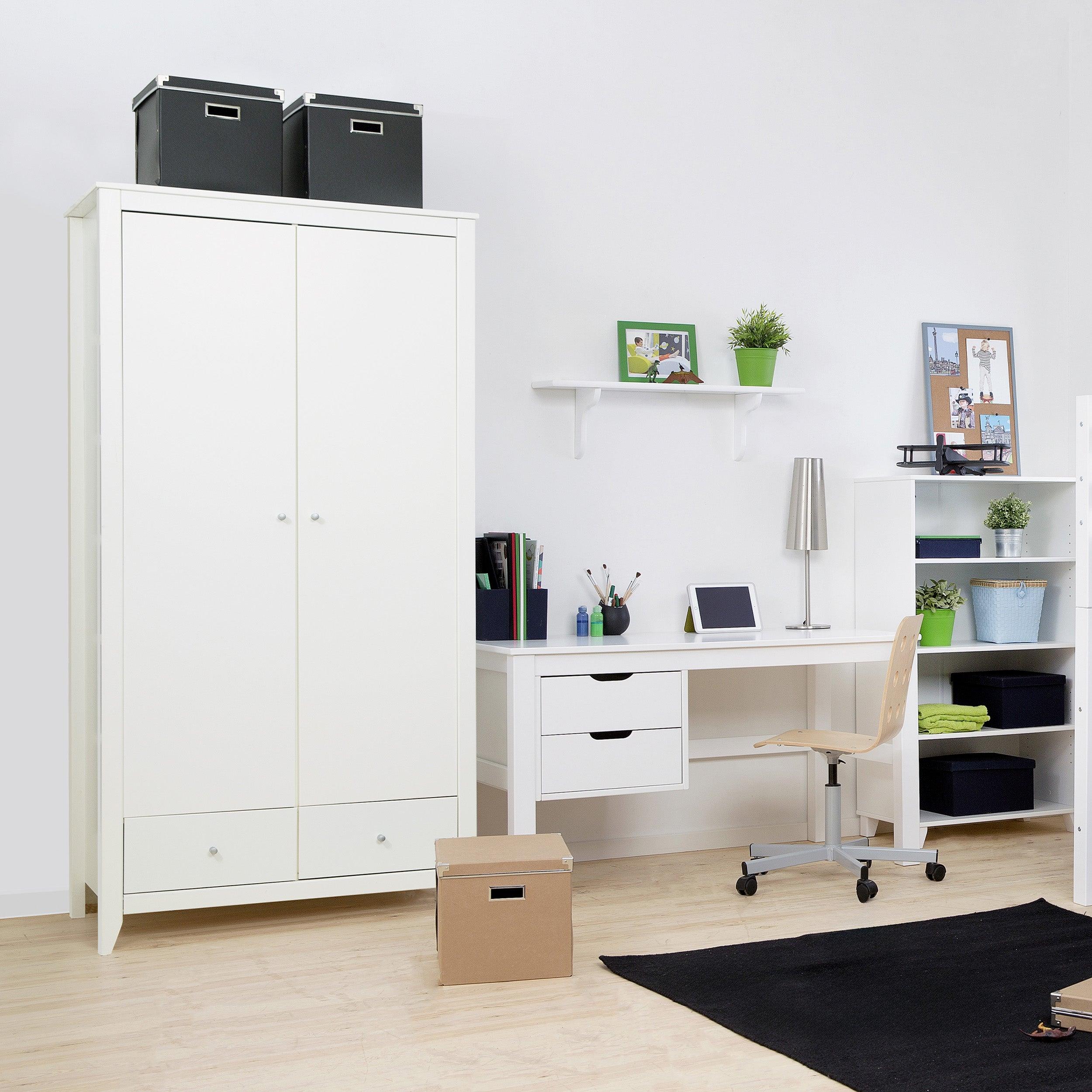 hoppekids-kleiderschrank-mit-2-t-ren-und-2-schubladen-wei image 3