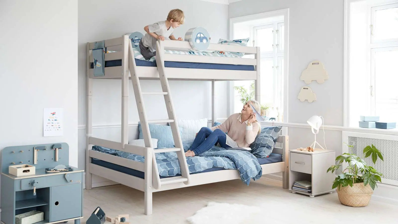 flexa-classic-familienbett-90-140x200-cm-mit-leiter-und-absturzsicherung-wei-184 image 2