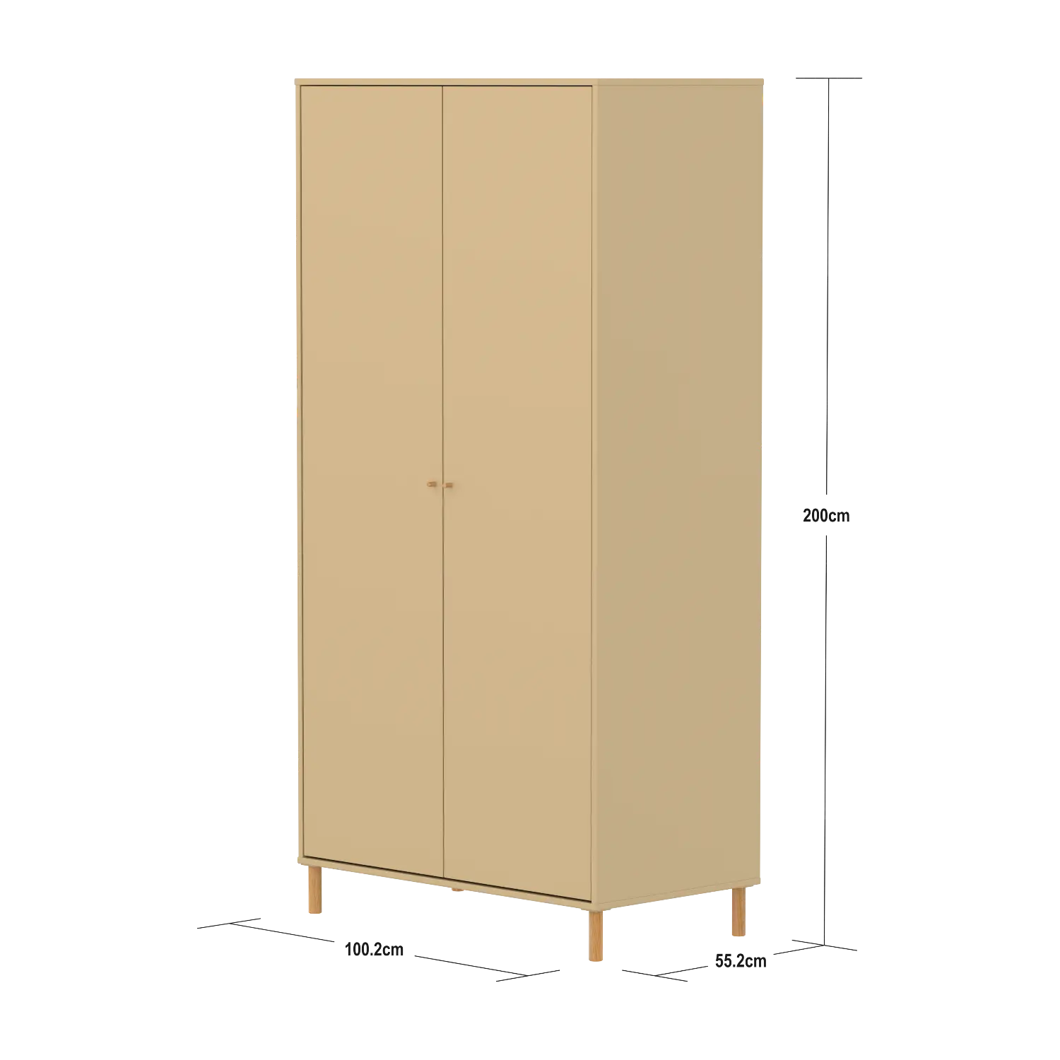 flexa-saga-kleiderschrank-2-t-ren-eichenf-e-und-griffe-oat image 7