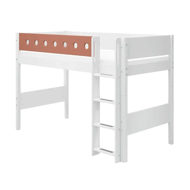 flexa-classic-halbhohes-hochbett-143-cm-90x200-cm-wei-mit-leiter image 1