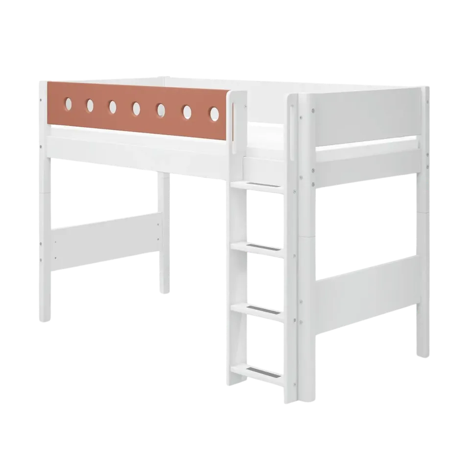 flexa-classic-halbhohes-hochbett-143-cm-90x200-cm-wei-mit-leiter image 1