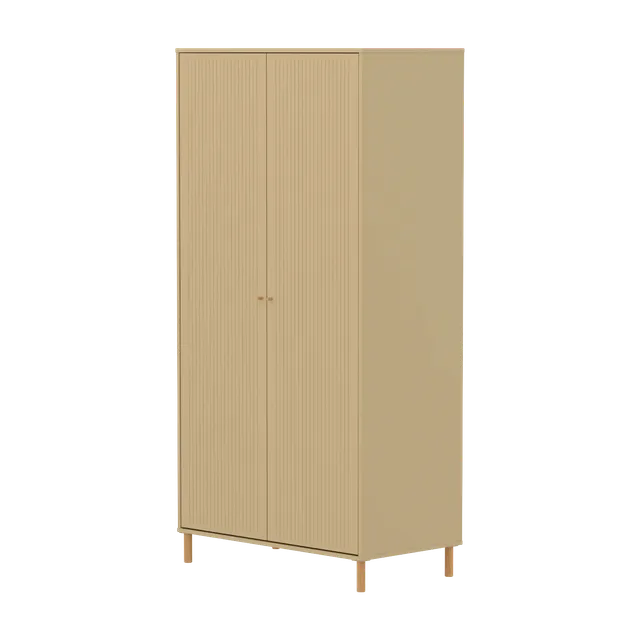 flexa-saga-kleiderschrank-2-t-ren-mit-rillen-eichenf-e-und-griffe-oat image 1