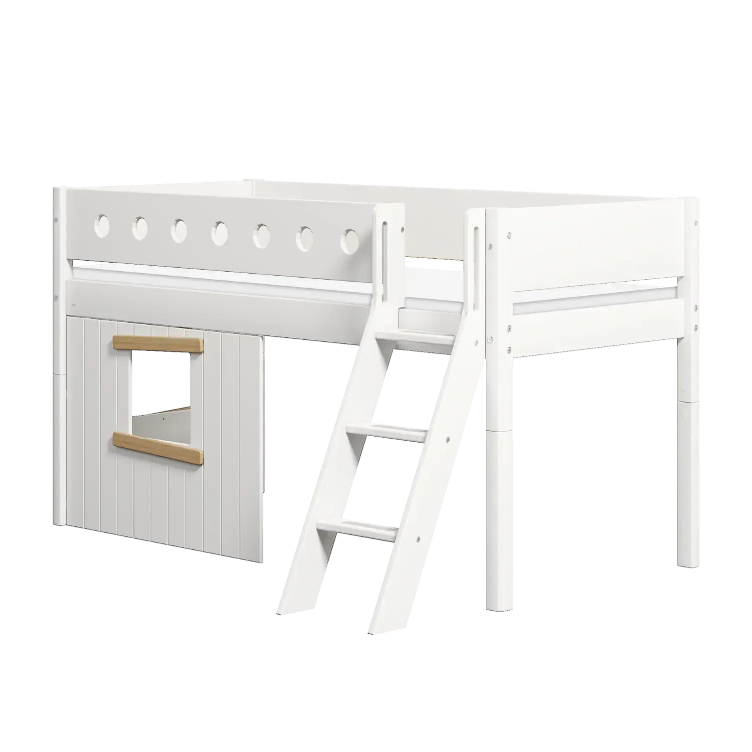flexa-white-spielbett-120-cm-mit-baumhaus-leiter-und-absturzsicherung-90x200-cm--4 image 1