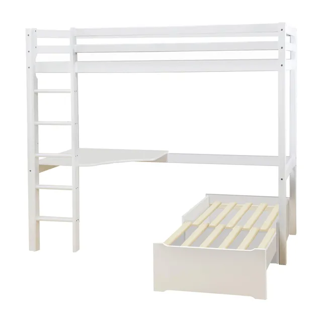 hoppekids-eco-dream-mega-bett-90x200-cm-mit-lounge-modul-und-tischplatte image 1
