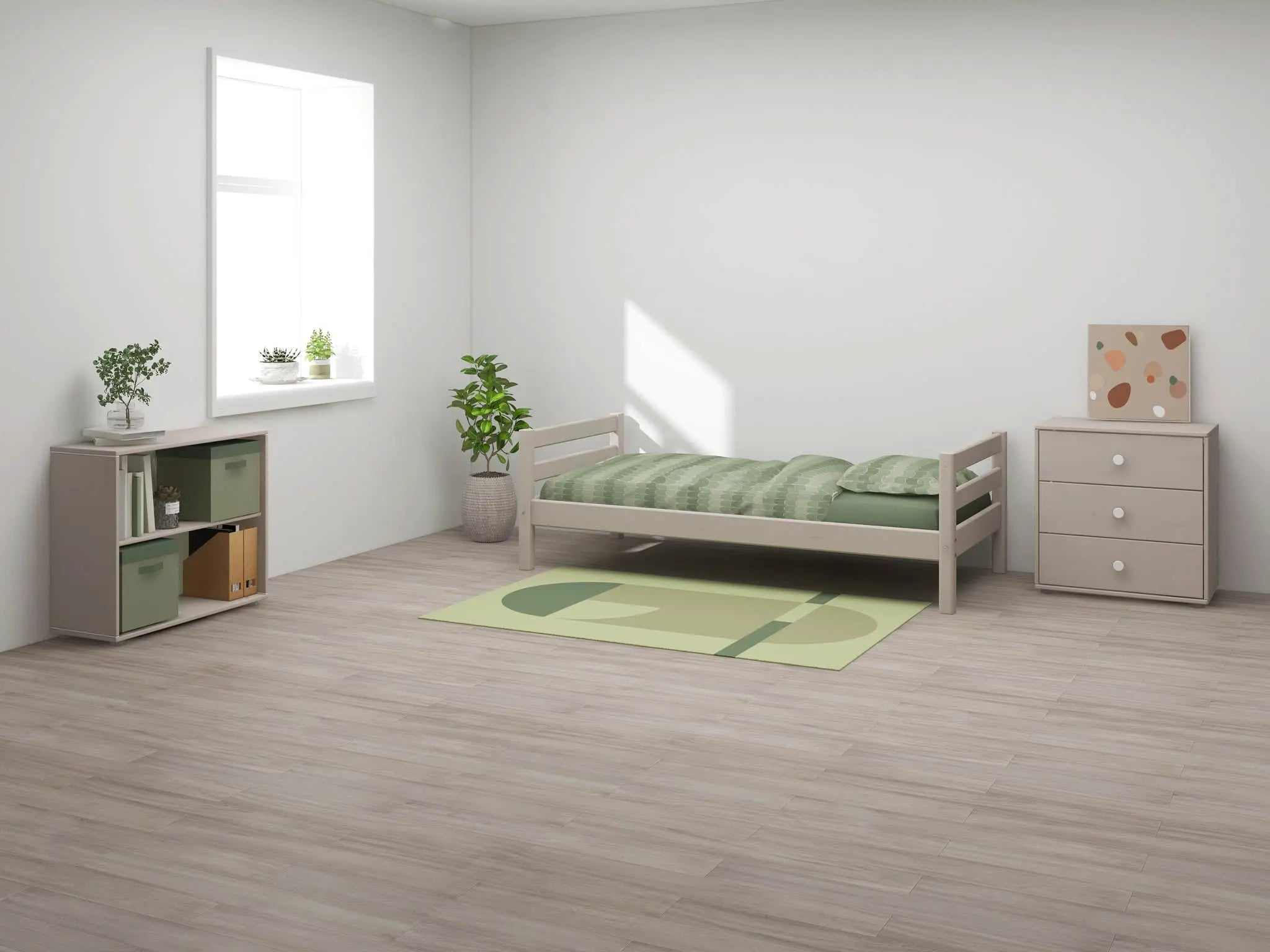 flexa-classic-einzelbett-90x200-cm-grau-mit-lattenrost image 2