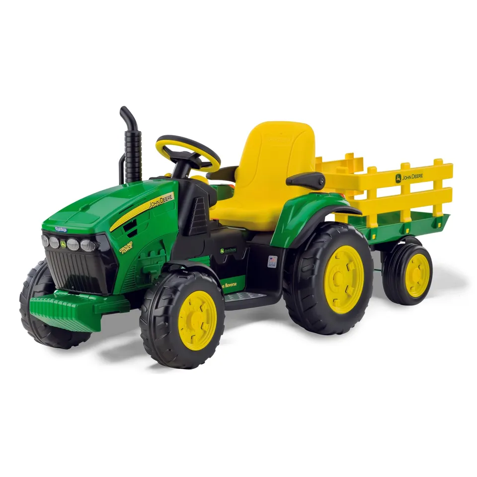 peg-perego-john-deere-ground-force-12v-igor0047-gr-n-gelb-mit-anh-nger image 1