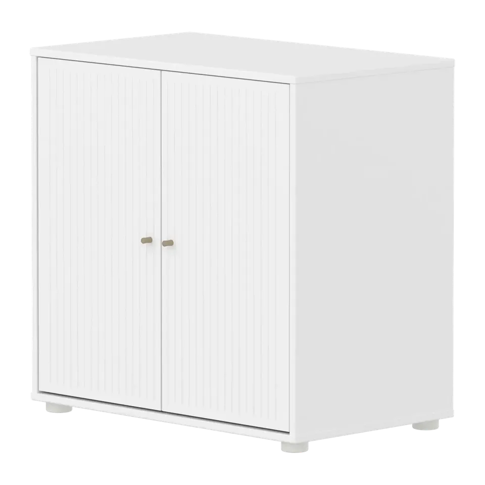 flexa-saga-schrank-2-t-ren-mit-rillen-oat-metallgriffe-wei image 1