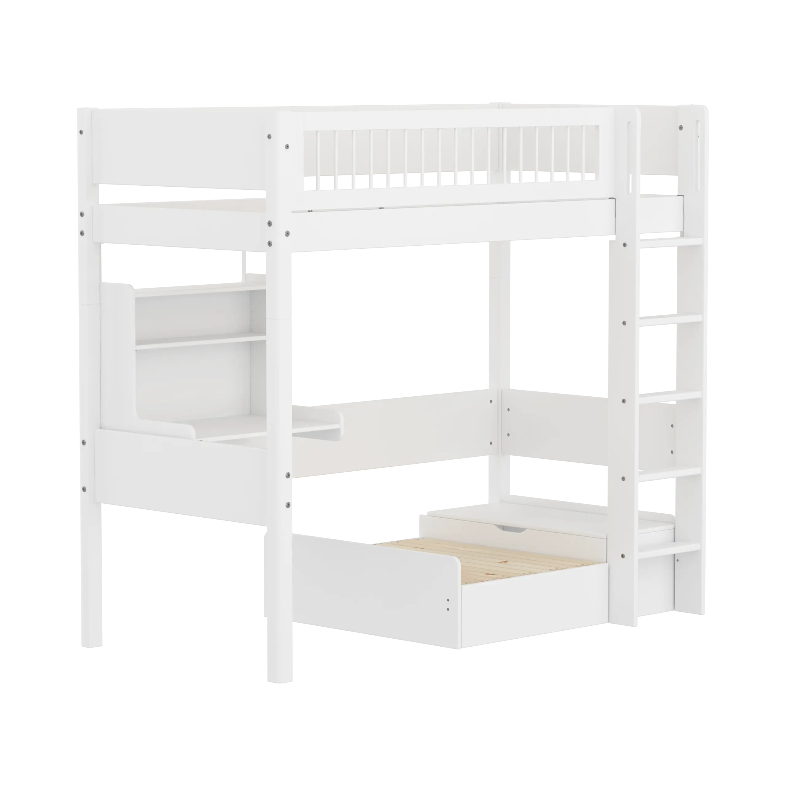 flexa-casa-hochbett-184-cm-90x200-cm-wei-mit-sofa-schreibtisch-und-leiter image 3