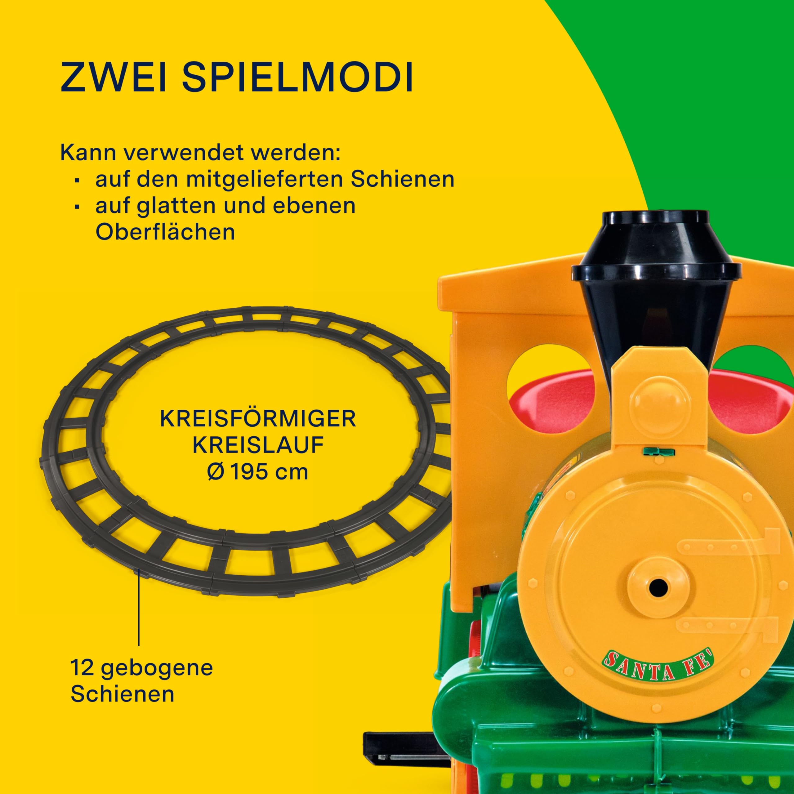 peg-perego-santa-f-train-elektrischer-aufsitz-zug-mit-12-kurvenschienen image 6