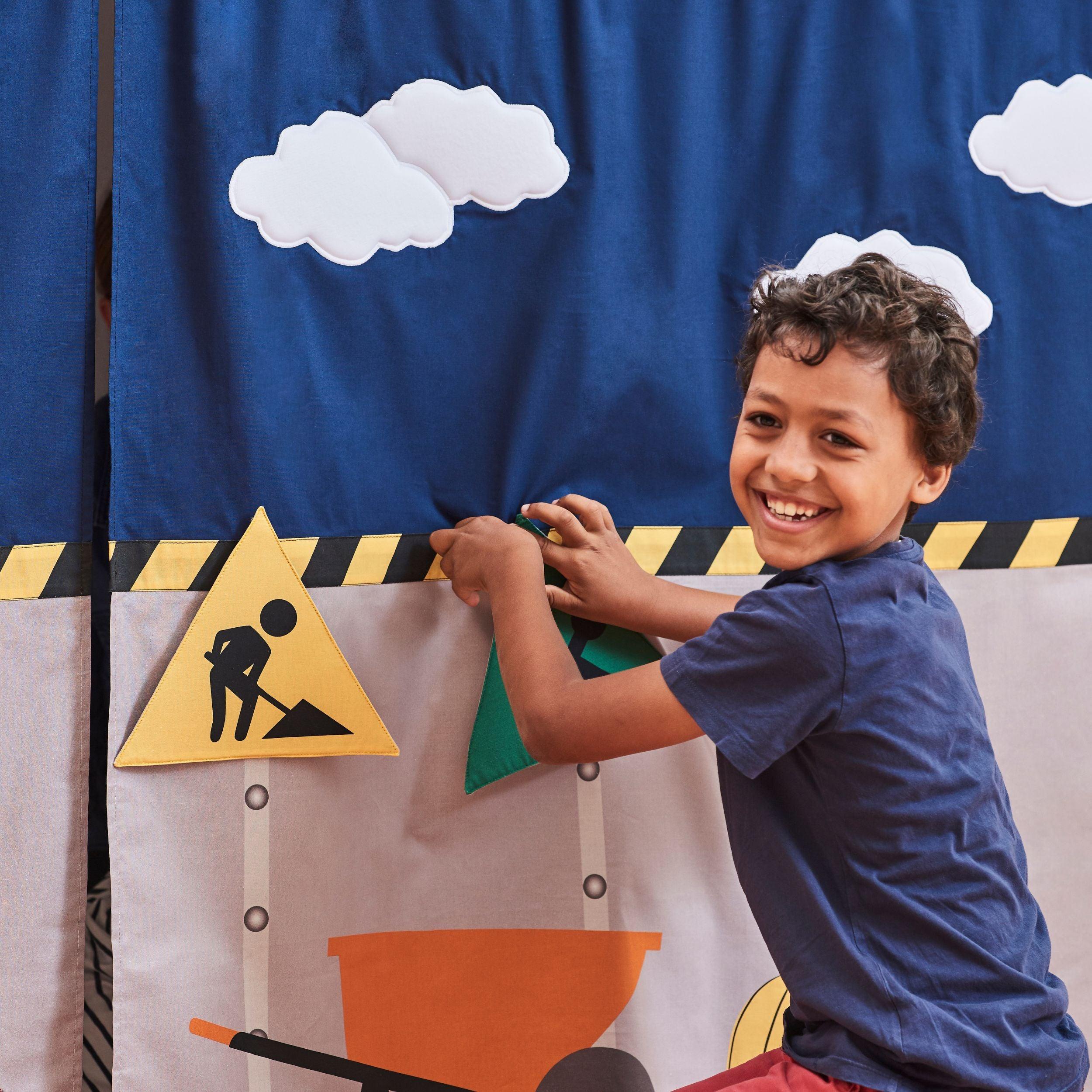 hoppekids-eco-dream-halbhochbett-mit-construction-bettvorhang image 3