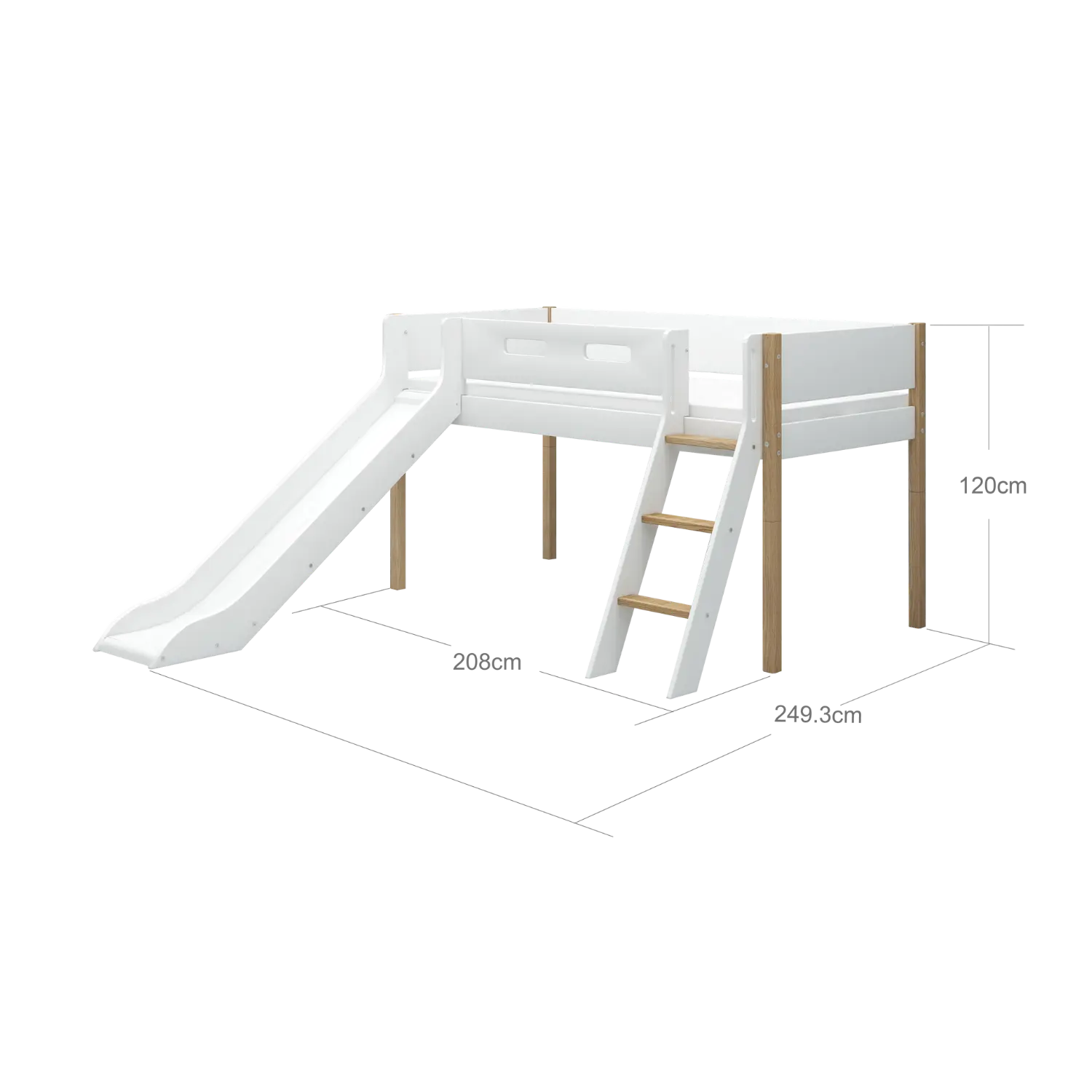 flexa-nor-spielbett-120-cm-90x200-cm-mit-rutsche-und-leiter-wei-eiche image 5