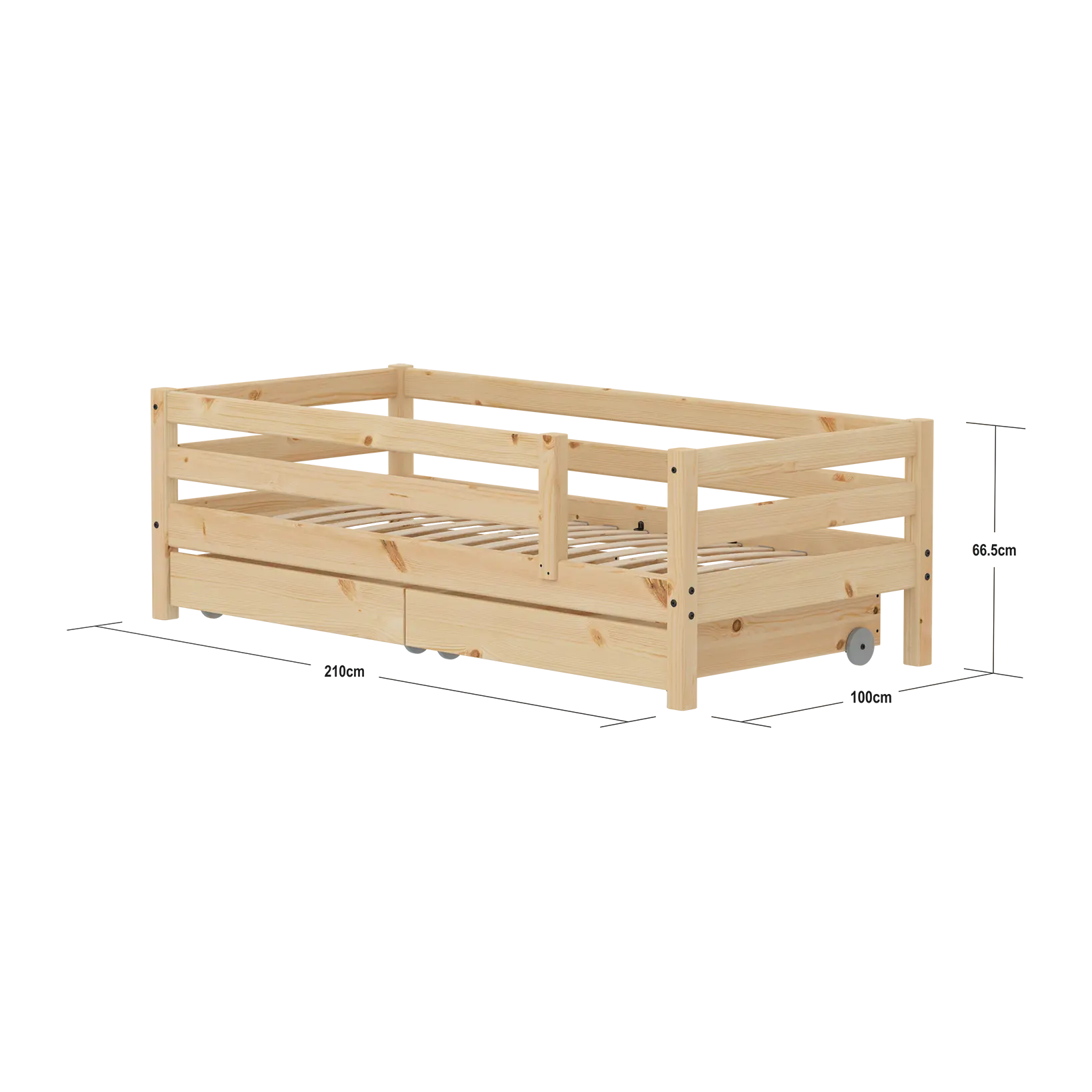 flexa-classic-raw-einzelbett-90x200-kiefernholz-mit-absturzsicherung-aufbewahrun image 4