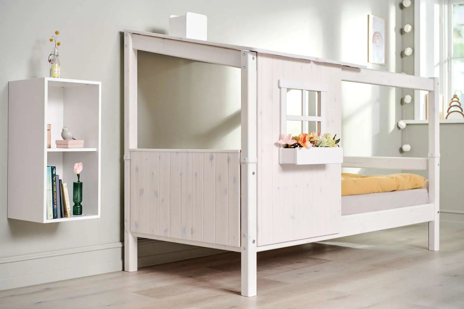 flexa-classic-spielbett-mit-1-2-haus-und-leiter-90x200-cm-wei image 3