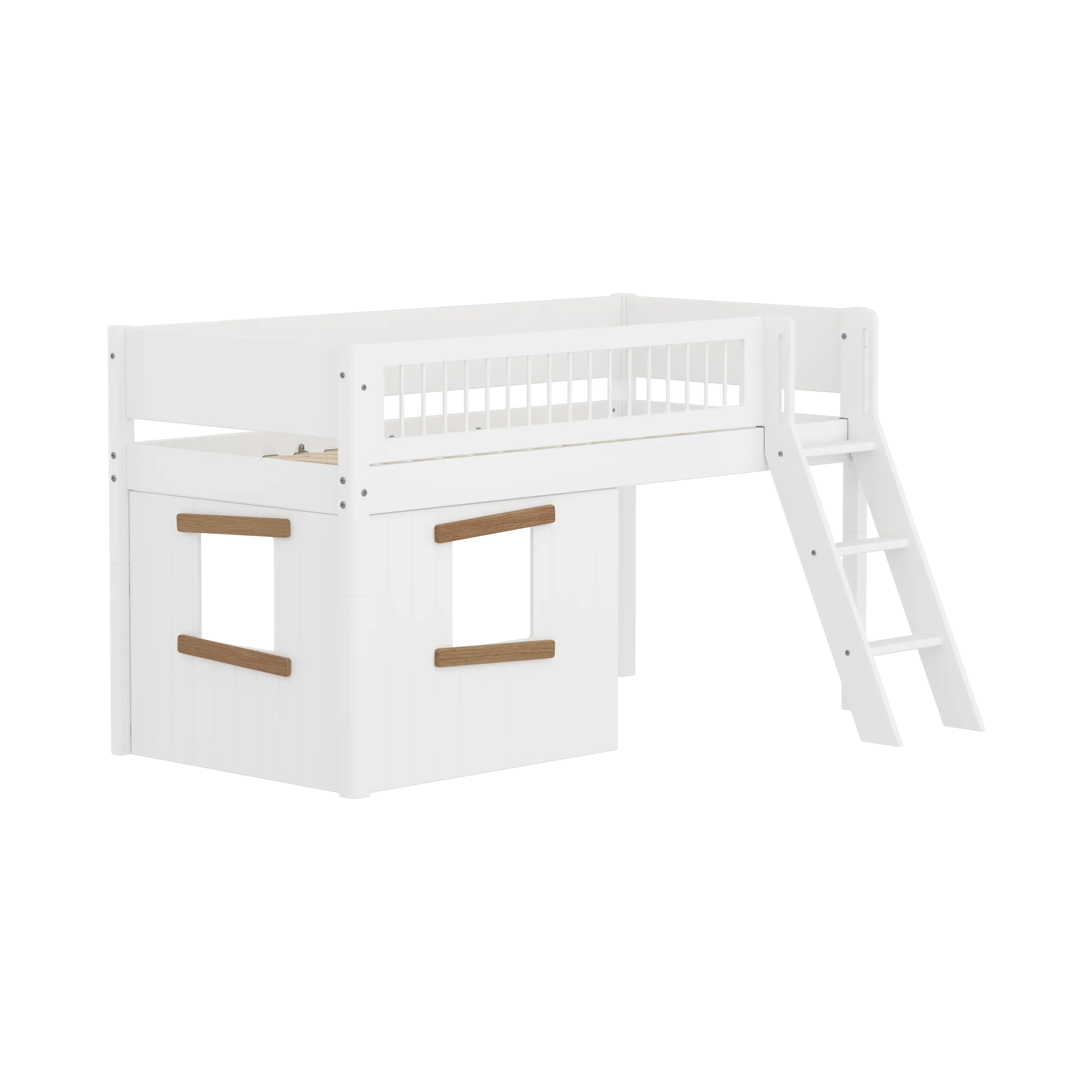 flexa-white-spielbett-120-cm-mit-baumhaus-leiter-und-absturzsicherung-90x200-cm- image 3