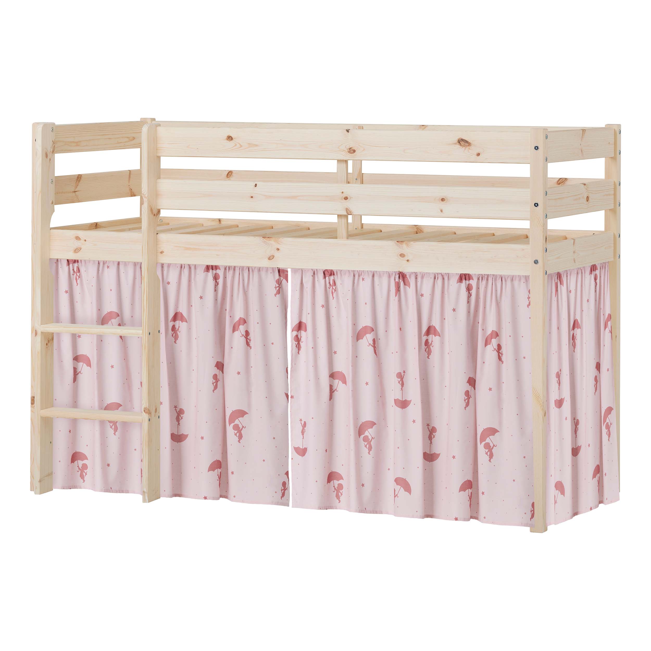 hoppekids-eco-comfort-halbhohes-bett-mit-rotem-ole-lukoie-bettvorhang image 8