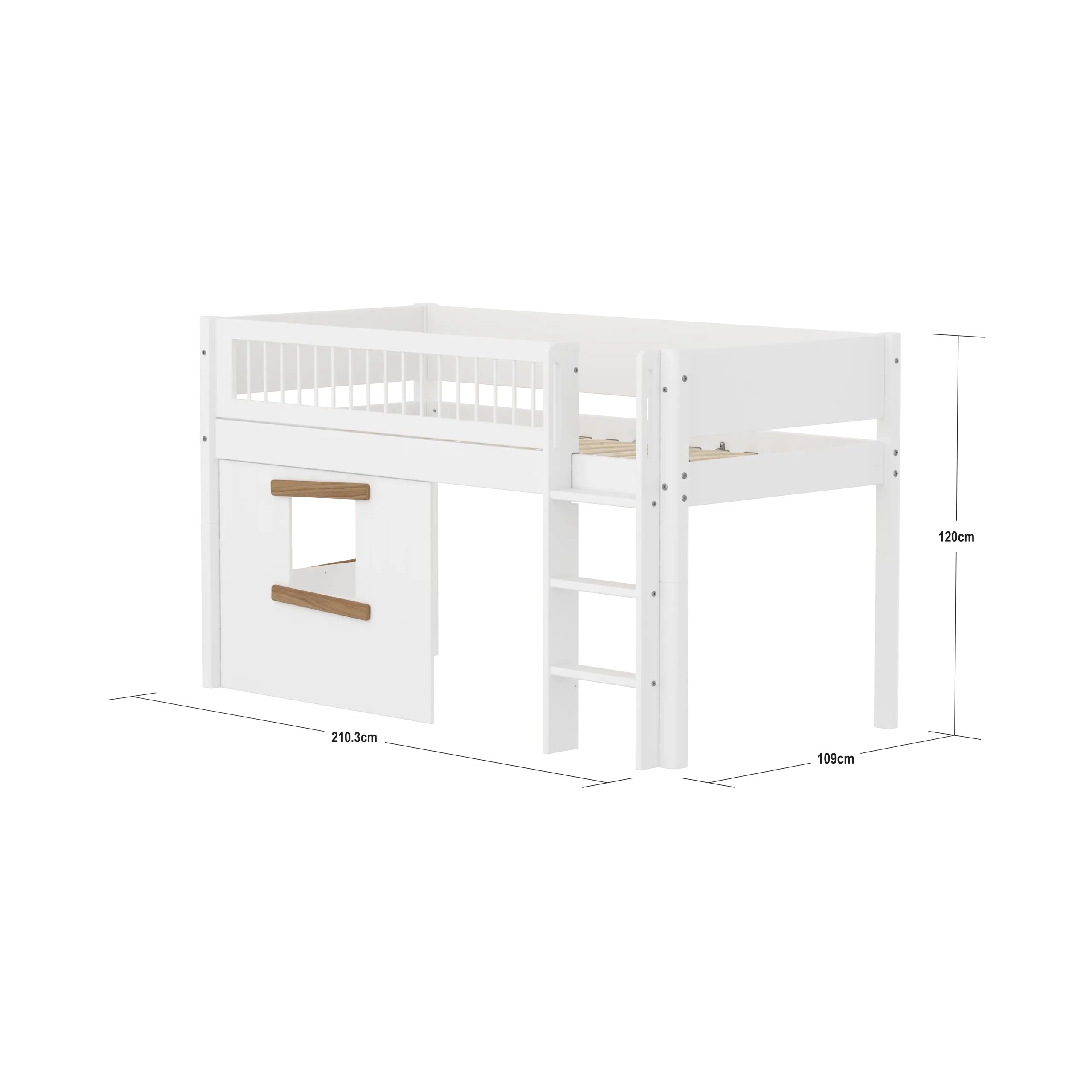 flexa-white-spielbett-120-cm-mit-baumhaus-leiter-und-absturzsicherung-90x200-cm--2 image 4